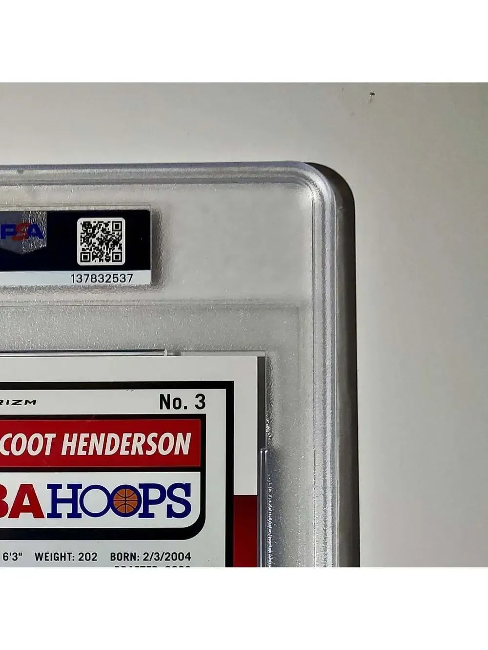 Scoot Henderson 2023 Panini Premium Stock NBA Hoops #3 Jumbo Refractor PSA 9